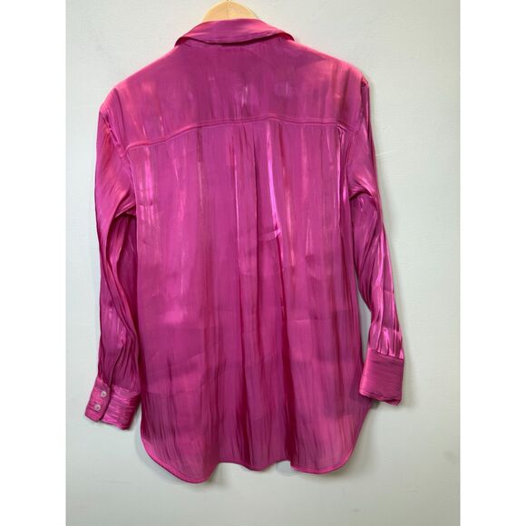 Anthropologie Women's 4110084320187-000 Size XS Rose Iridescent Buttondown NWT - Picture 7 of 12